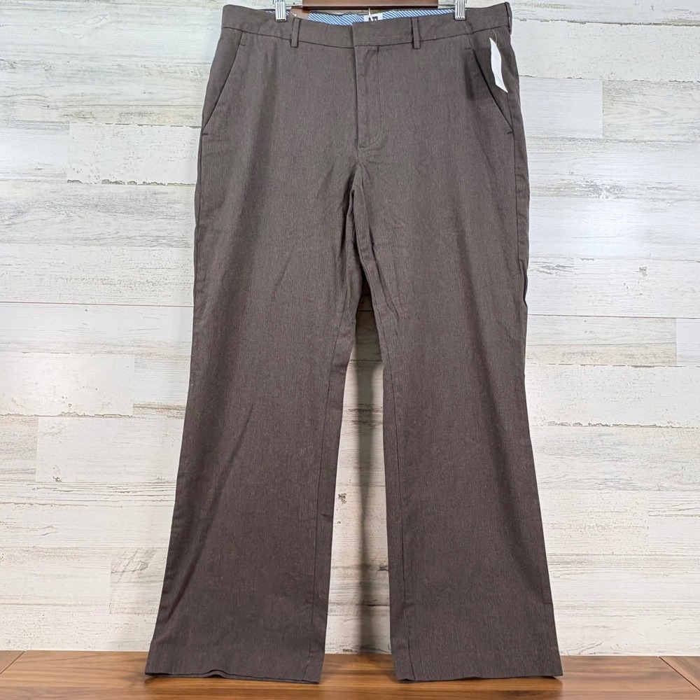 GAP Y2K Mens Straight Fit Brown Cotton‎ Trousers Pants 38x32 NWT Vintage Preppy